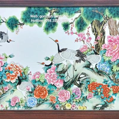 TRANH SỨ KHUNG GỖ – PHÚ QUÝ NGHÊNH XUÂN